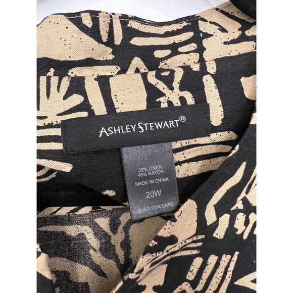 Ashley Stewart Patterned Linen Jacket Sz 20 - Picture 3 of 3